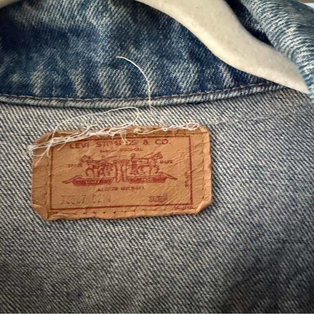 Vintage Levi’s XL Denim Trucker Jacket | The Clash| Rare 80s/90s Distressed - Picture 5 of 10